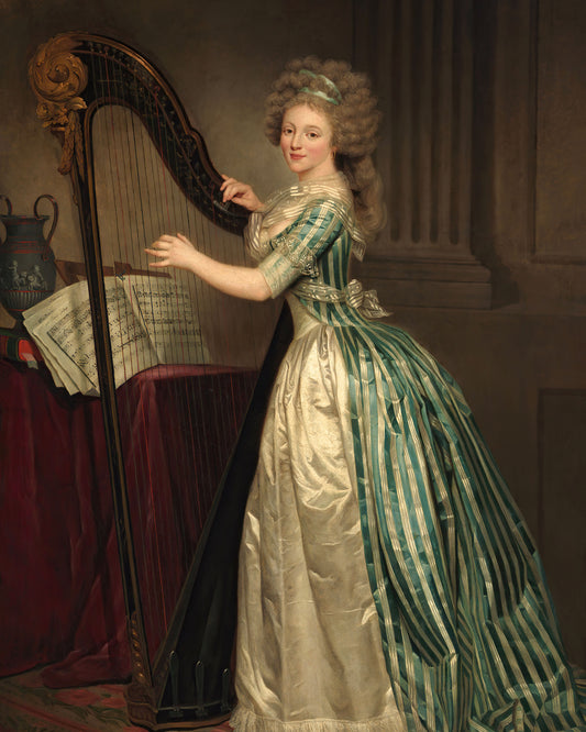 Art print of Self-Portrait with a Harp by Rose-Adelaïde Ducreux, 1791