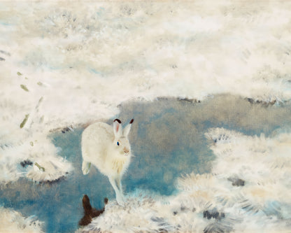 Art print of Hare in Winter Landscape by Bruno Lilijefors, 1921