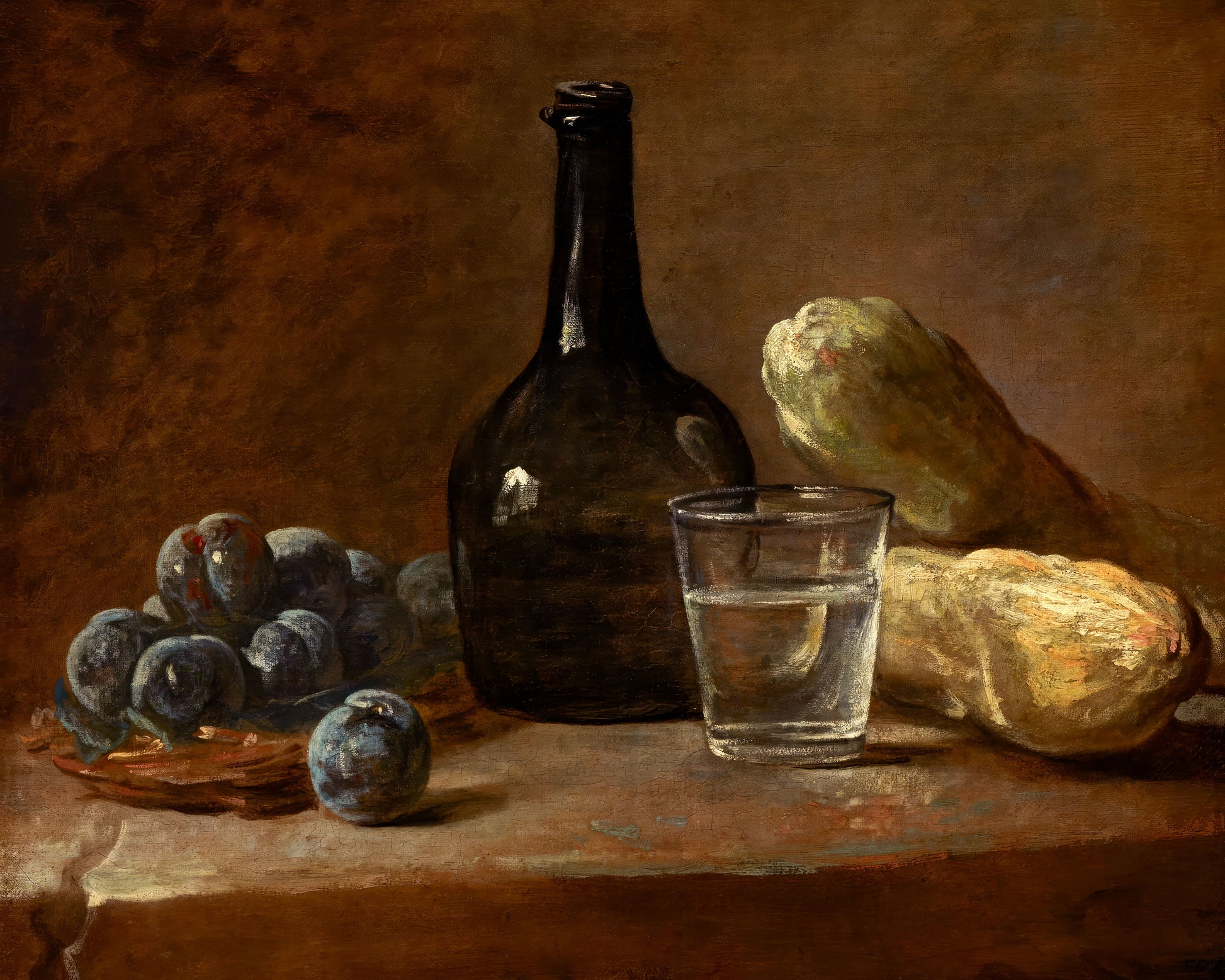 Art print of Still Life with Plums by Jean-Baptiste-Sim, c. 1730