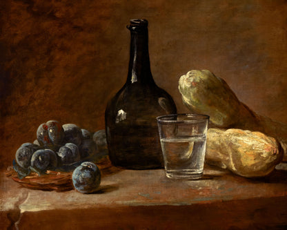 Art print of Still Life with Plums by Jean-Baptiste-Sim, c. 1730
