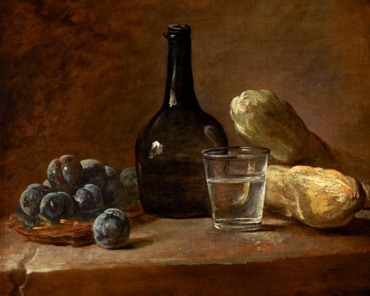 Art print of Still Life with Plums by Jean-Baptiste-Sim, c. 1730