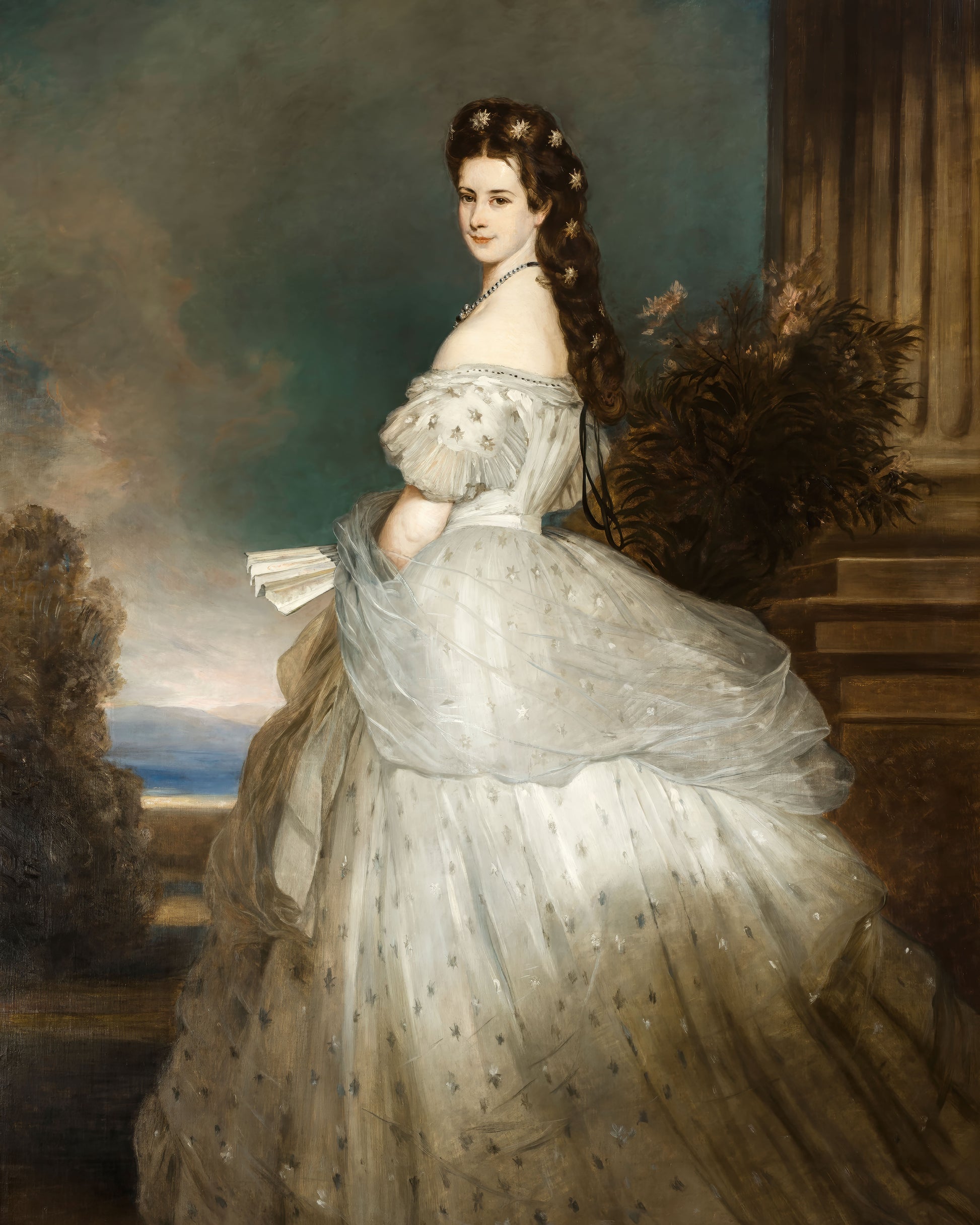 Art print of Empress Elizabeth of Bavaria by Franz Xaver Winterhalter, 19th century