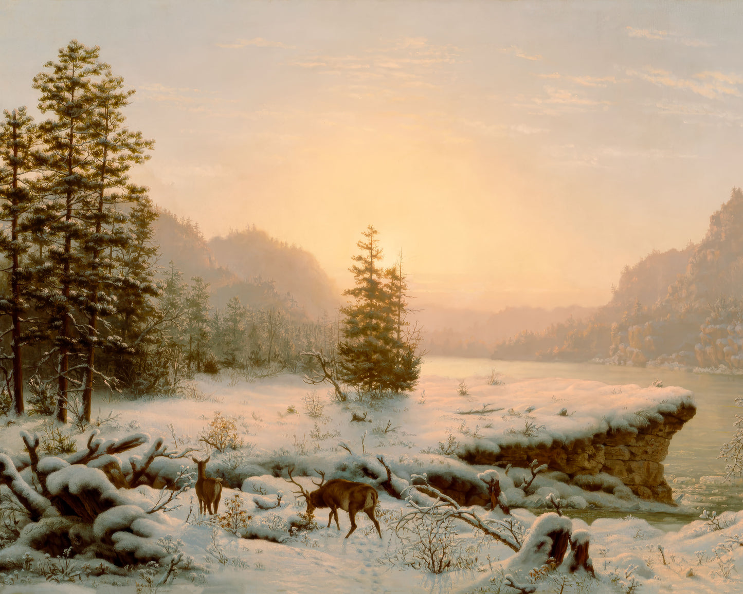 Art print of Winter Landscape by Mortimer L Smith, 1858