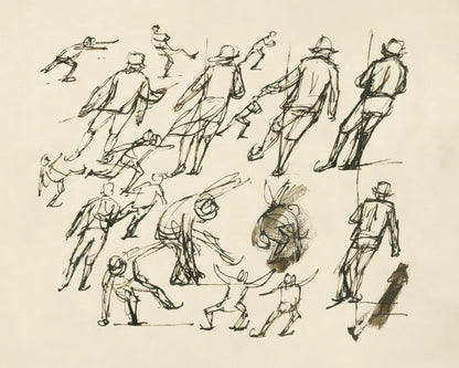 Art print of Study sheet with Skate Riders by Simon Andreas Krausz, 1760-1825