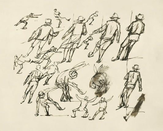 Art print of Study sheet with Skate Riders by Simon Andreas Krausz, 1760-1825
