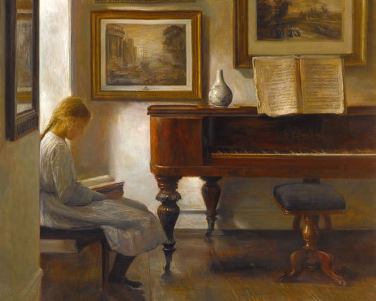 Art print of Girl in an Interior by Carl Holsøe, 1863-1935