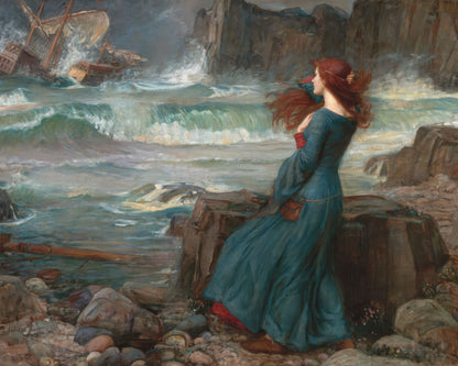Art print of Miranda- The Tempest by John William Waterhouse, 1916