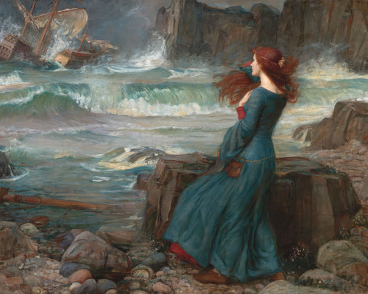 Art print of Miranda- The Tempest by John William Waterhouse, 1916