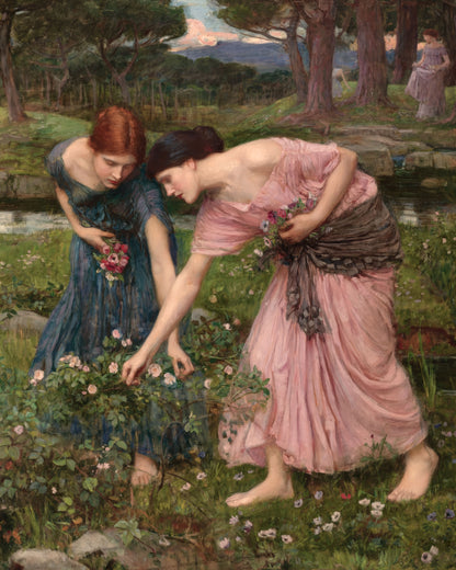 Art print of Gather Ye Rosebuds while Ye May by John William Waterhouse, 1909