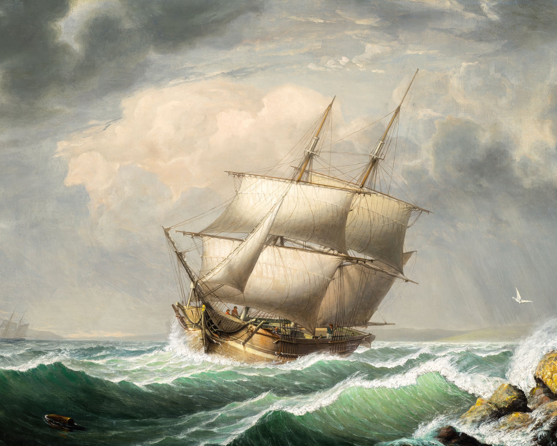 Art print of Brig off the Maine Coast by Fitz Hugh Lane, 1851