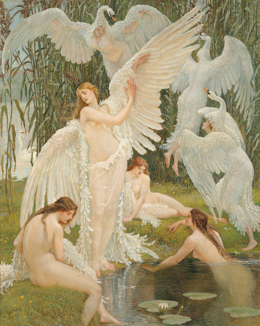 Art print of The Swan Maidens by Walter Crane, 1894