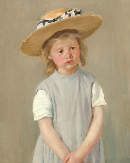 Art print of Child in a Straw Hat by Mary Cassatt, c. 1886