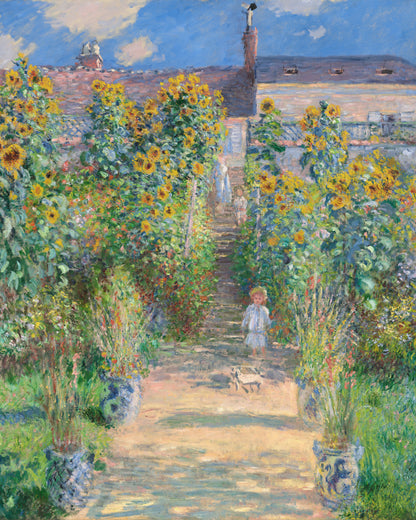 Art print of The Artist's Garden at Vétheuil by Claude Monet, 1881