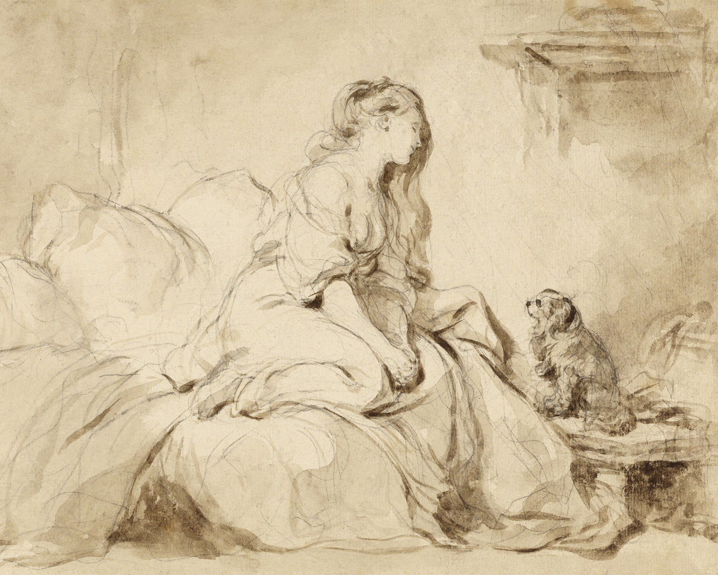 Art print of Oh! If only he Were as Faithful to Me by Jean-Honoré Fragonard, 1775