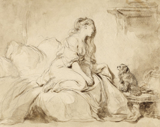 Art print of Oh! If only he Were as Faithful to Me by Jean-Honoré Fragonard, 1775