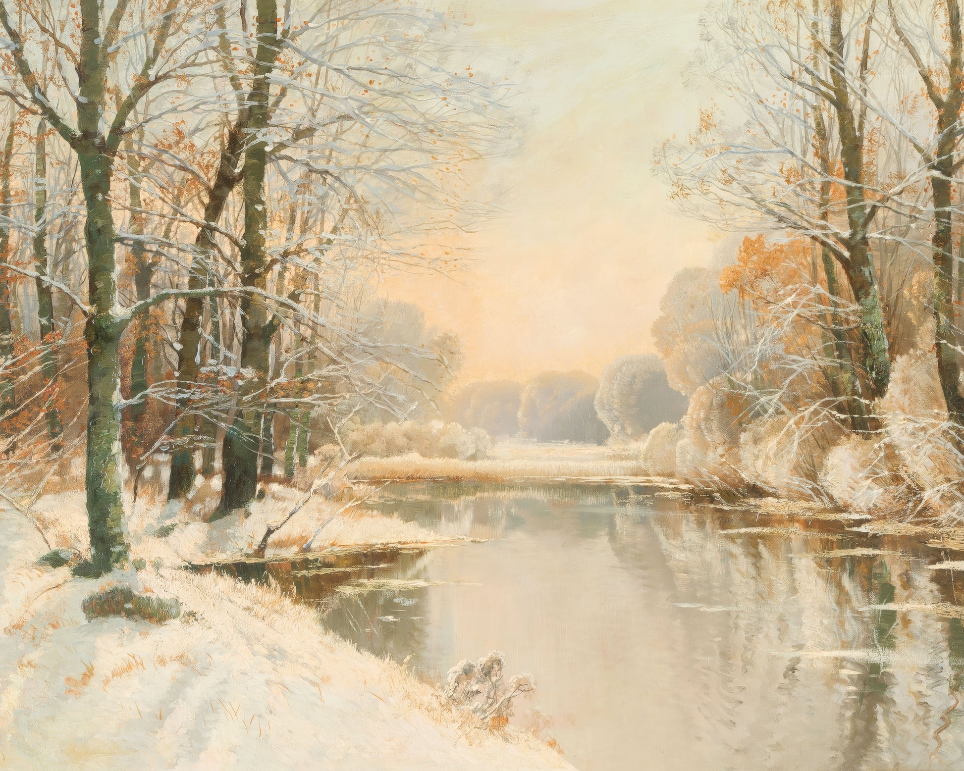 Art print of Winter at Spreewald by Walter Moras, 1856-1925