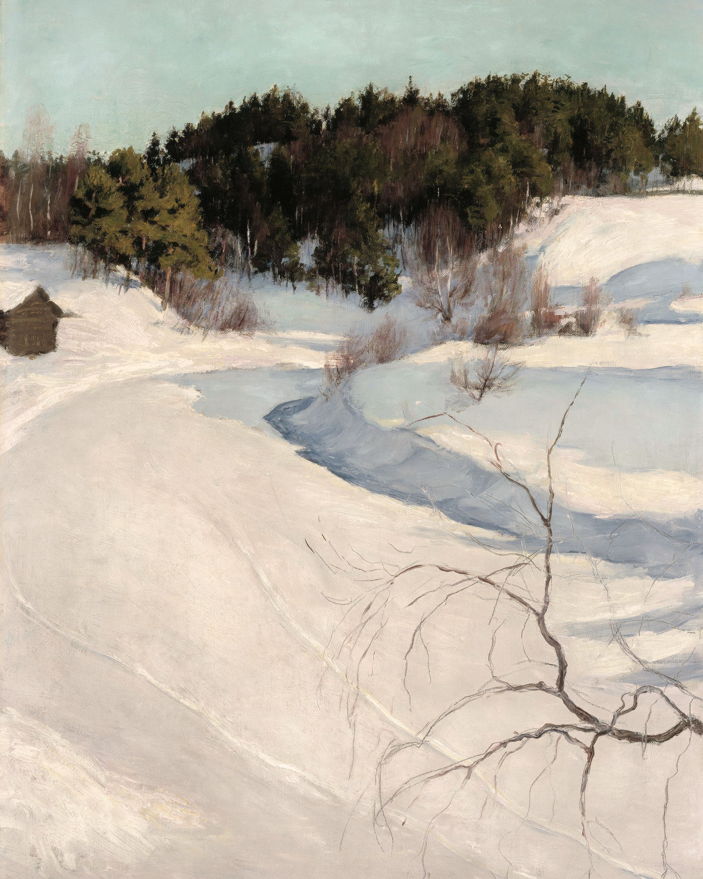Art print of Winter landscape, Myllykylä by Pekka Halonen, 1896