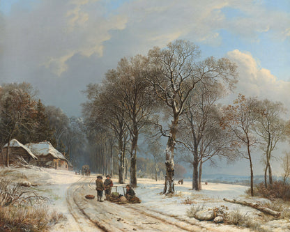 Art print of Winter Landscape by Barend Cornelis Koekkoek, c. 1835-1836