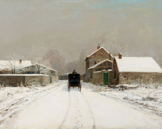 Art print of L’Avenue de Neuilly on a Winter Day by Luigi Loir, 1874